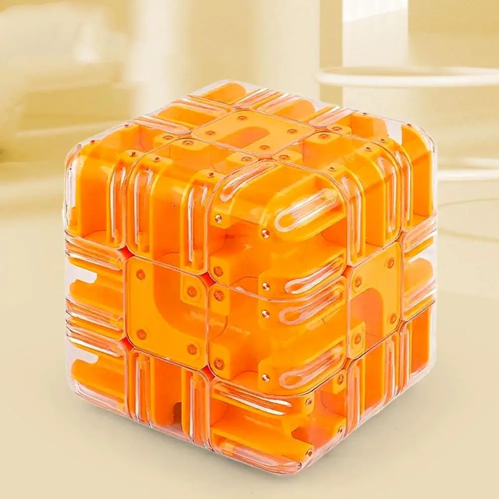 Labirinto 3D Cubo magico Puzzle trasparente a 6 facce Giocattoli agitati creativi Pensiero logico Giocattoli educativi antistress
