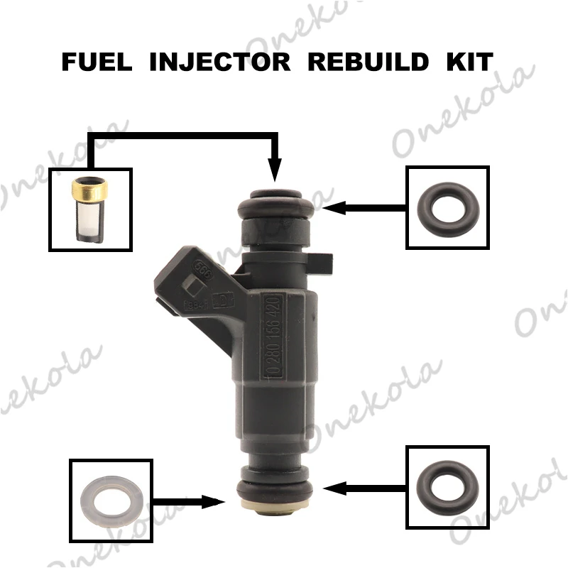 

Fuel Injector repair kit Orings Filters for Wuling Sunshine 466 Chang an Star CM5 L4 2000-2016 0280156420