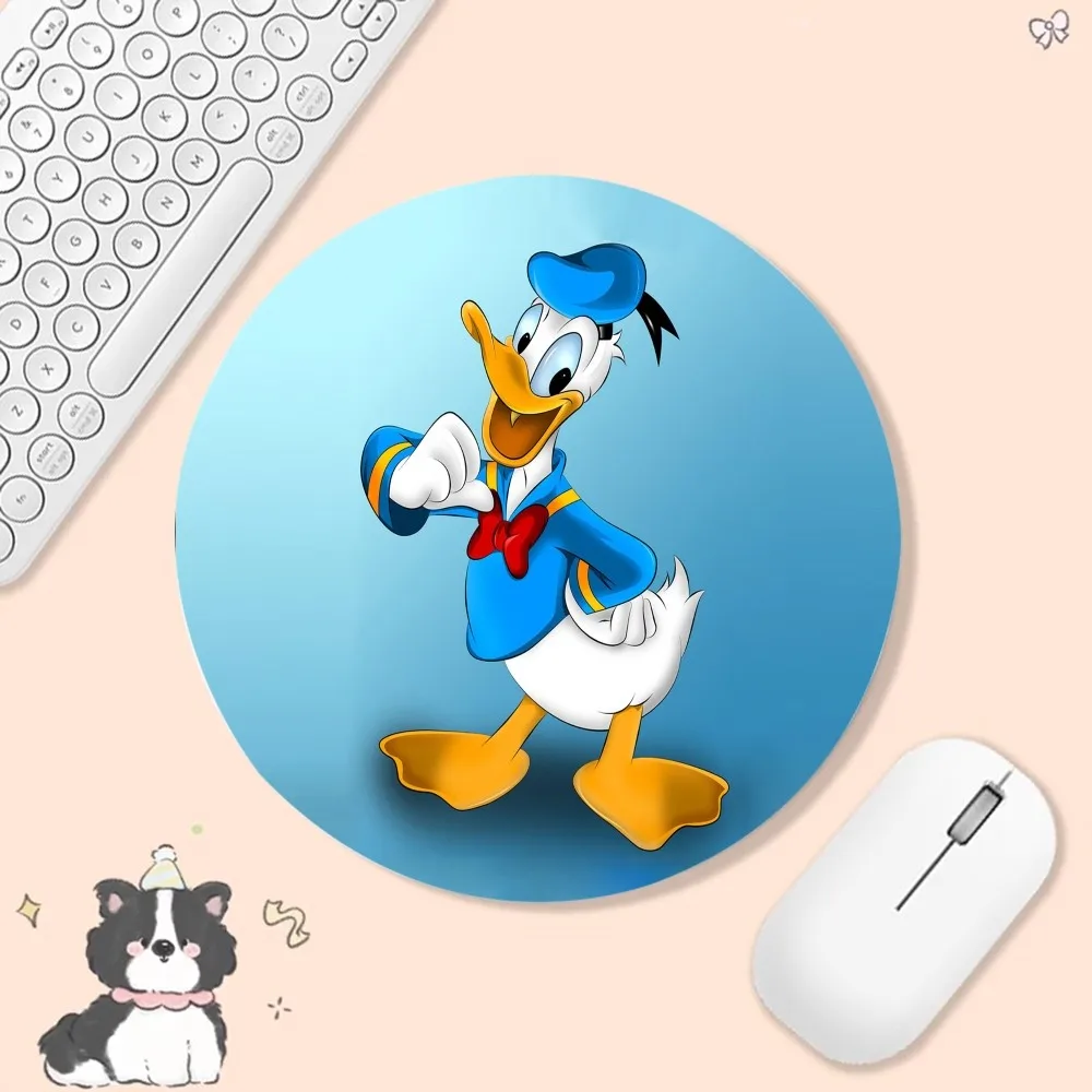 Disney Cartoon Donald Duck Mousepad Anti-Slip Round Kawaii Cartoon Anime Gaming Mouse Pad Keyboard Mouse Mats Deskpad Girls