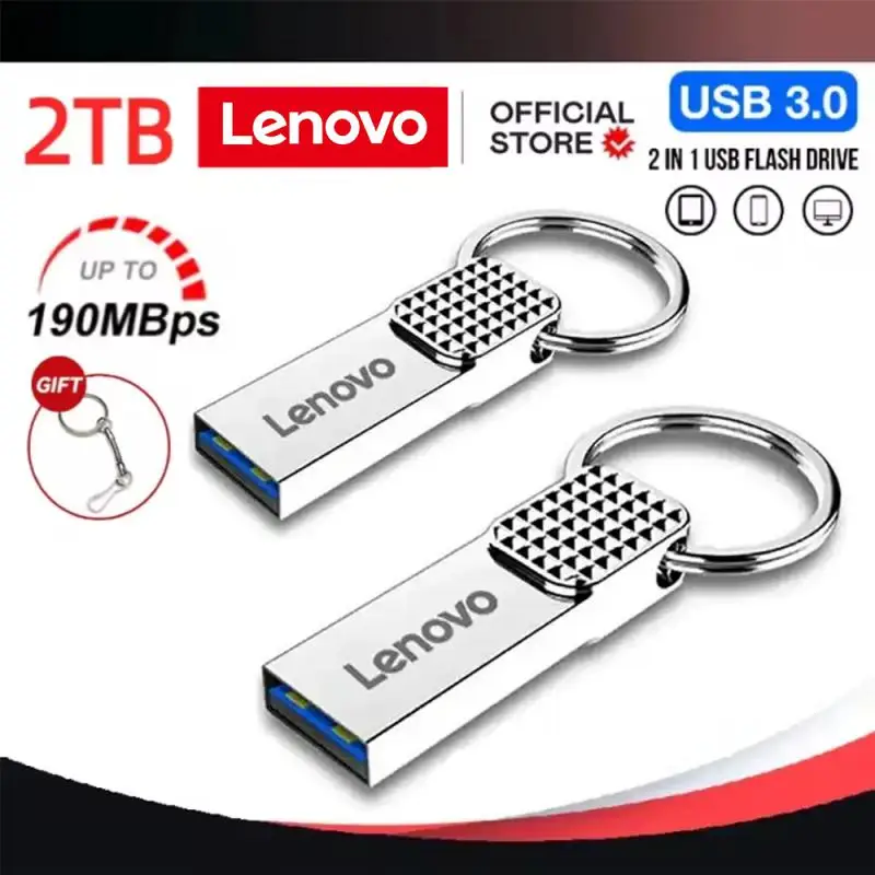 

Lenovo 2TB USB 3.2 Flash Drive U Disk Type-C High Speed Transfer 2TB 1TB Large Capacity Metal Pendrive Waterproof Memoria Stick