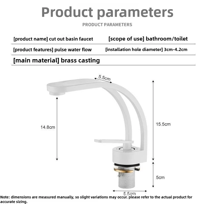 

Excellent Aperture 3-4.2 Cm Basin Hot and Cold Water Tap Bathroom Washing Household All Copper Single Handle Single Hole Univers