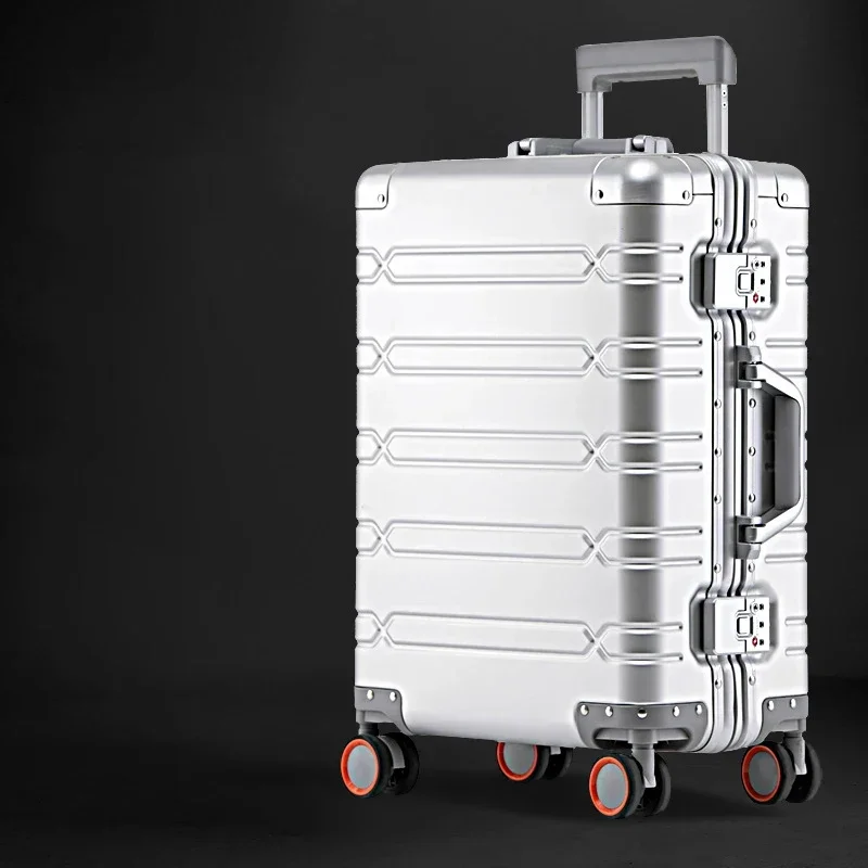 New Aluminum-magnesium Alloy Travel Suitcase Rolling Luggage 20/24/29 Inch Trolley Luggage Carry-On Cabin Suitcase