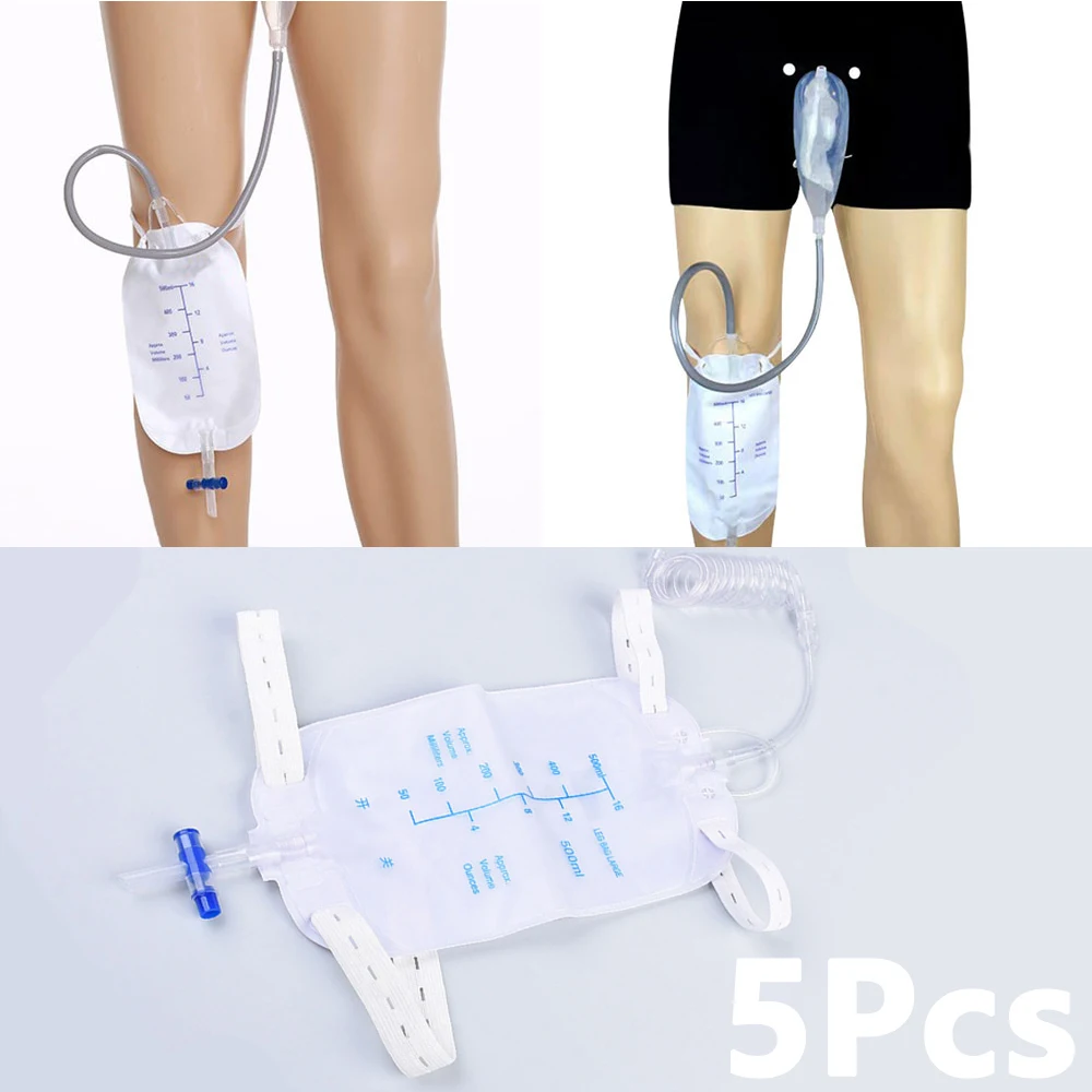 

5-50 шт. катетерные мешки для мочи для мужчин, моча для мужчин, тип ПВХ, послеоперационный дренаж для пациентов, детский 500 мл