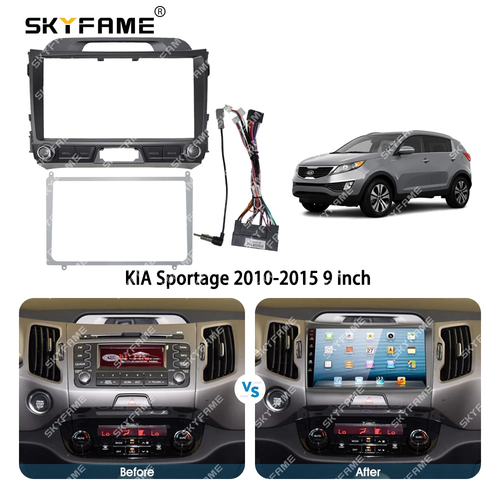 SKYFAME автомобильная рамка, лицевой адаптер, декодер Canbus Box, Android радиоприемник, комплект панели для Kia Sportage 3