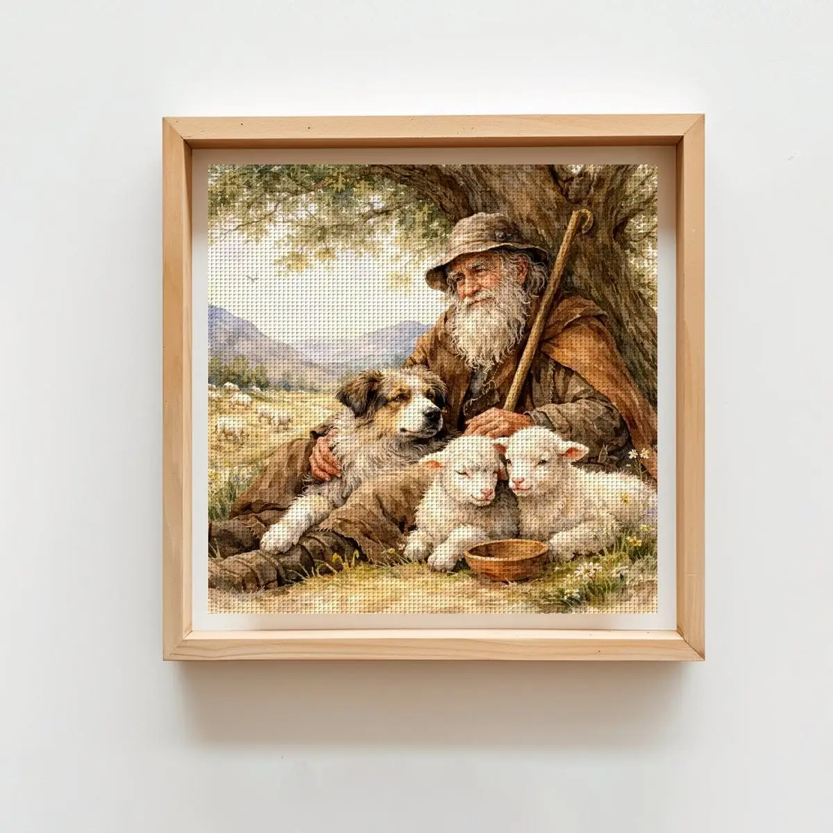 1pc 40X40CM/15.74inch Farmer Stamped Cross Stitch Kit DIY Kit 11/14/16CT DIY Embroidered Set DIY Cross-Stitch Set - view 2