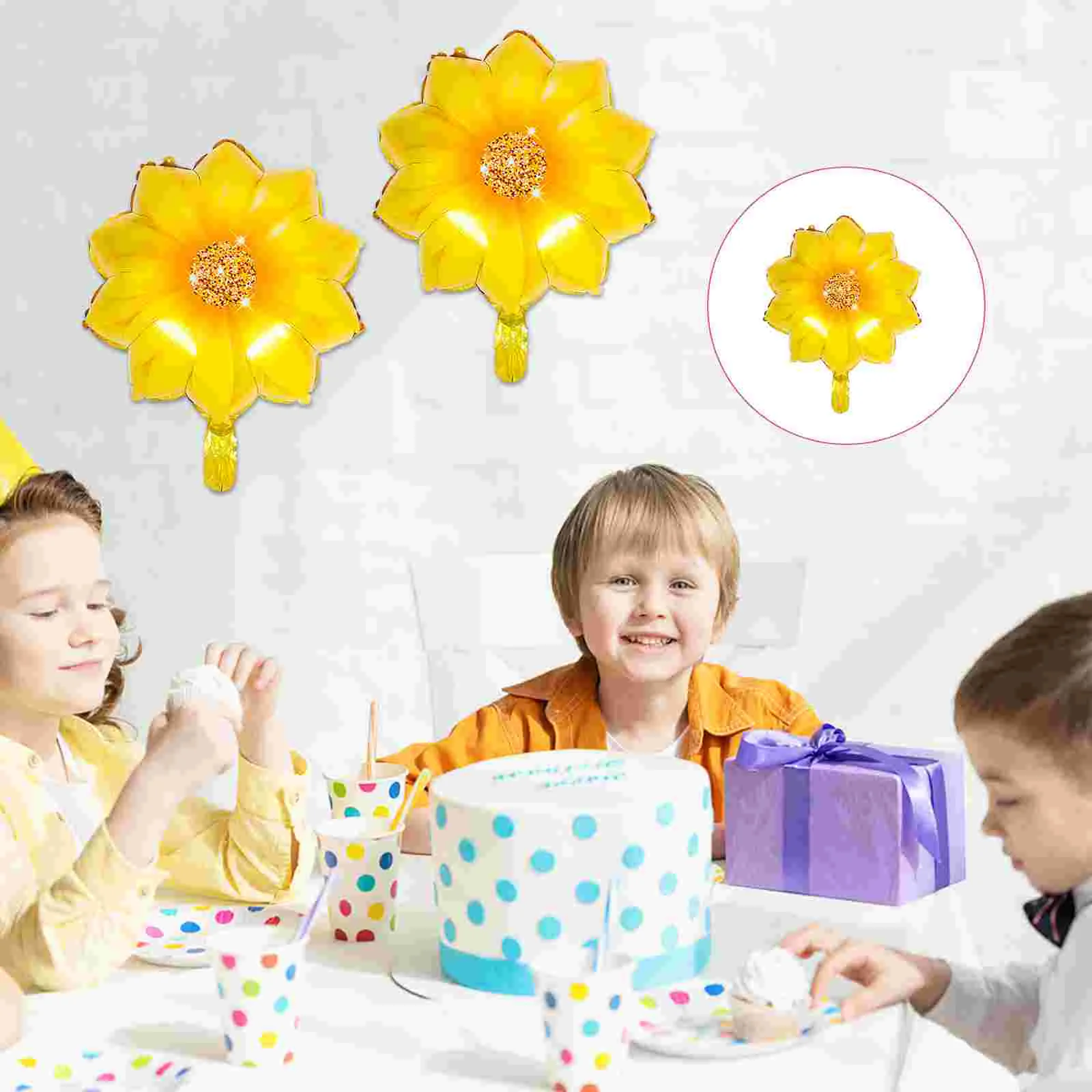 

10 Pcs The Flowers Sunflower Balloon Balloons Daisy Decor Foil Aluminum Film Birthday