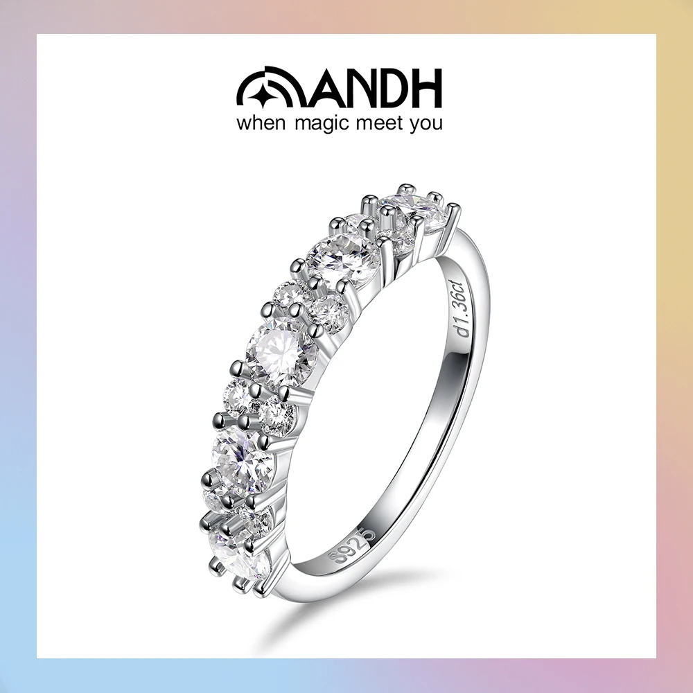 

Сертифицированные кольца с муассанитом ANDH 1,26 карата, стерлинговое серебро 925 пробы, бриллиантовое кольцо вечности, обручальное свадебное кольцо для женщин, качественные ювелирные изделия