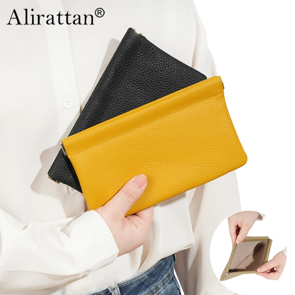 

Alirattan 2026, новая сумка из натуральной кожи, модная и креативная длинная сумка для телефона, ультратонкий портативный кошелек