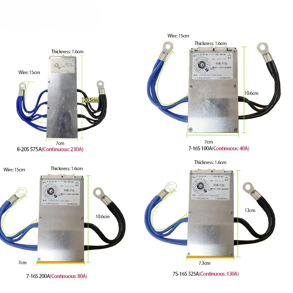 ANT BMS 7S-20S 8S 13S 16S 575A 450A 300A 275A 200A 100A 24V 48V LiFePo4 Li-ion LTO Battery Protection Board Bluetooth Smart PCM