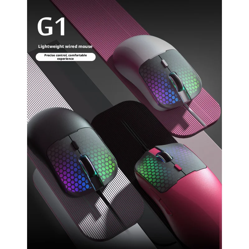 

2026 New RGB Lightweight Gaming Mouse, Ergonomic Design, 6 DPI Levels Switch Freely