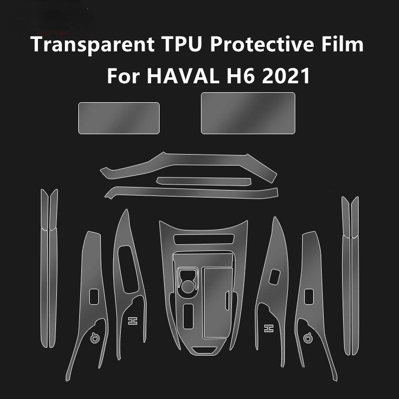 For HAVAL H6 2021 Car Interior Center Console Transparent TPU Protective Film Anti-scratch Repair Film Accessories Refit