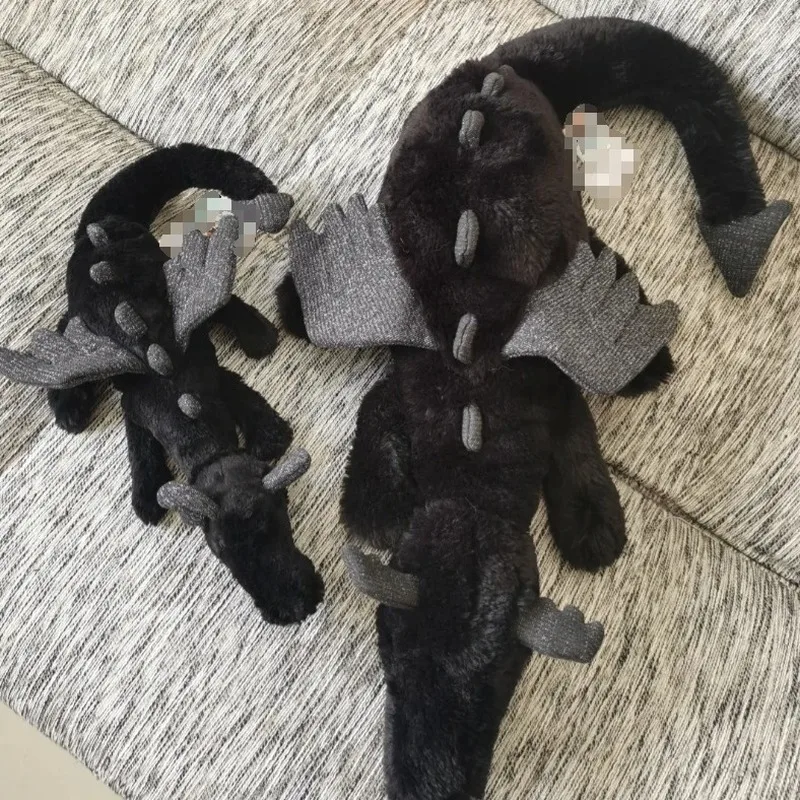 Jelly Cat 55/88 cm Onice Drago Drago Nero Baby Peluche Bambola Casa Camera da letto Ornamenti Pet