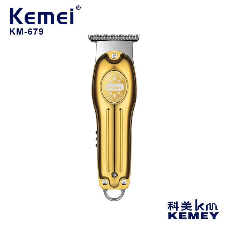 Kemei Km-679 Haute Qualité Or USB De Charge Mini LCD Affichage Gravure tondeuses barbier tondeuse à cheveux pour hommes