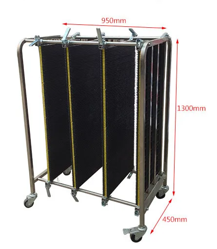 Wholesale High Quality Antistatic Pcb Storage Turnover Cart Adjustable Stainless Steel Turnover Cart For PCB Production