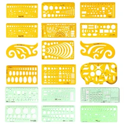 Jinsiemi disegno righello ovale durevole Stencil righello K resina morbida costruzione/geometria/matematica/mobili/curva/Set di misurazione rotondo