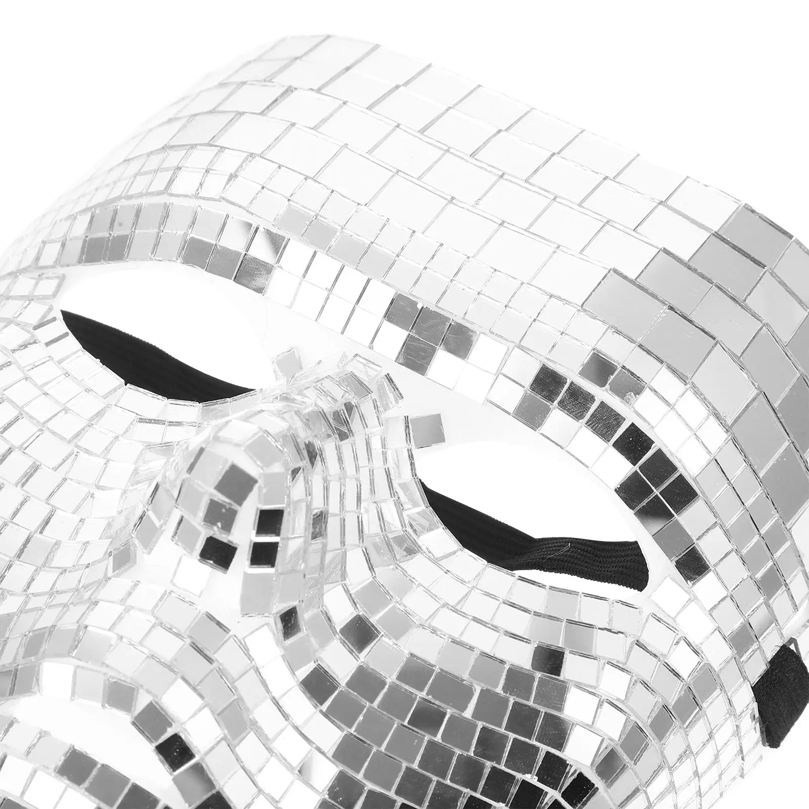 Disco Glitter Mask Silver Masquerade Face Cover Party Carnival Halloween Costume Accessories Reusable Stylish Design