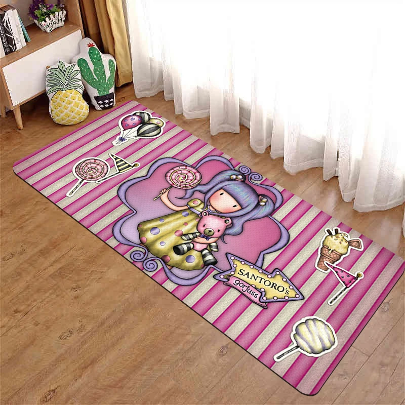 Cute Anime Santoro Gorjuss Doormat Non-slip Mat Living Room Bathroom Carpet Bath Mats Entrance Door Home Rug Foot Kitchen Tapete