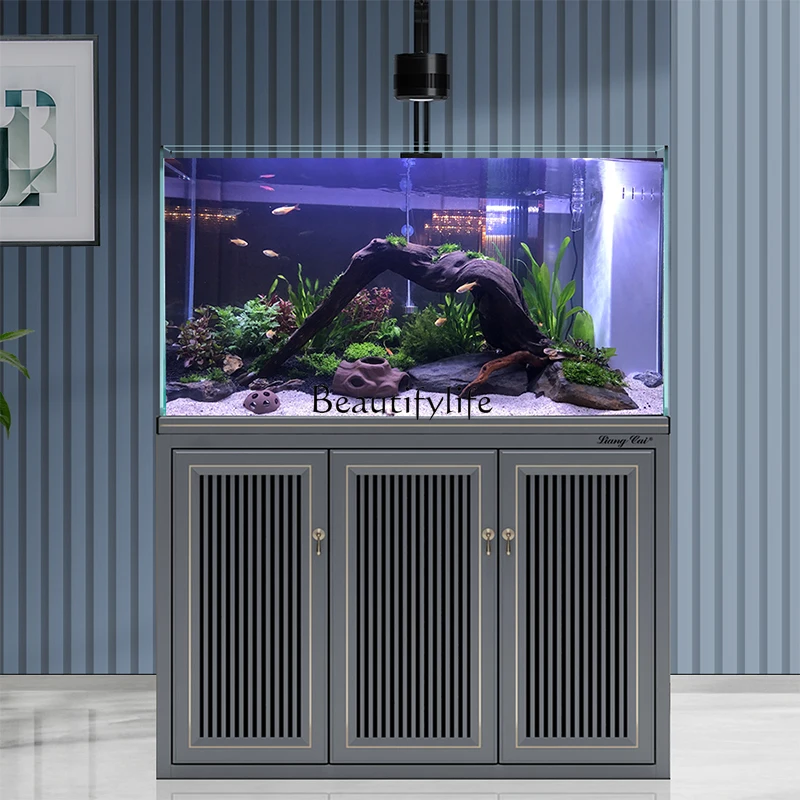 

Fish Tank Living Room Creative Rain Drip Grass Tank Bottom Filter Aquarium Small Household Dry Wet Separation Glass Stream