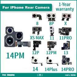 100% Tested Rear Camera For iPhone X XS XR XS MAX  Original Disassembly Main Lens Flex Cable Camera For iPhone 11 12 13 pro max