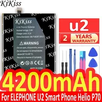 KiKiss U2 4200mah Powerful Battery for ELEPHONE U 2 Smart Phone Helio P70 P 70 High Capacity Batterij + Track NO