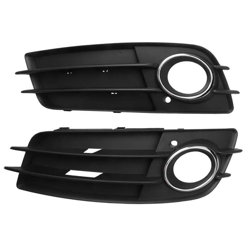 1 Pair Front Bumper Fog Light Grille Grill Cover Replacement for-Audi A4 S-LINE S4 2008-2012 8K0807681C 8K0807682C