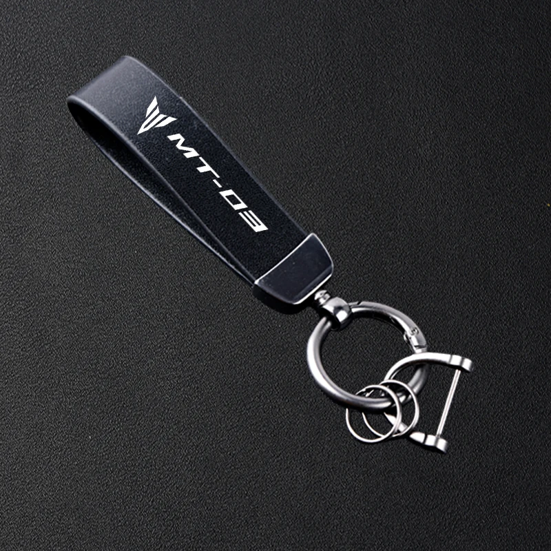 High-Grade Motorcycle Leather Keychain Metal Keyring Accessories For YAMAHA MT-03 MT03 MT 03 2016-2023 2021 2022
