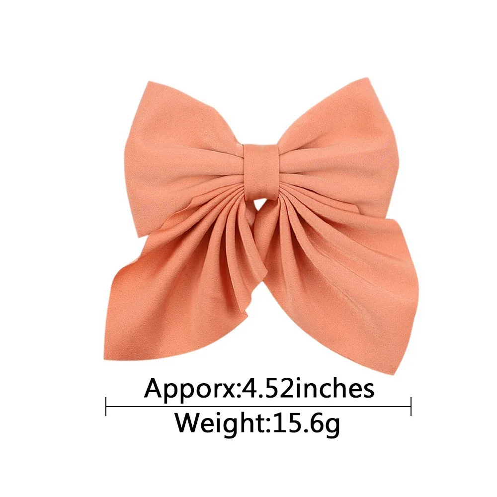 1 Solid Color Big Bows Hair Clips For Baby Girls Bowknot Hairpins Satin Butterfly Barrettes Duckbill Clip Kids Hair Accessories