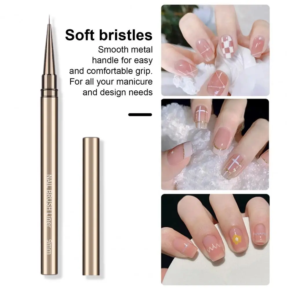 Color Filling Nail Pen Professional Nail Art Brush Set with Ultra-fine Nylon Hair Comfortable Grip Metal Body for Beginners