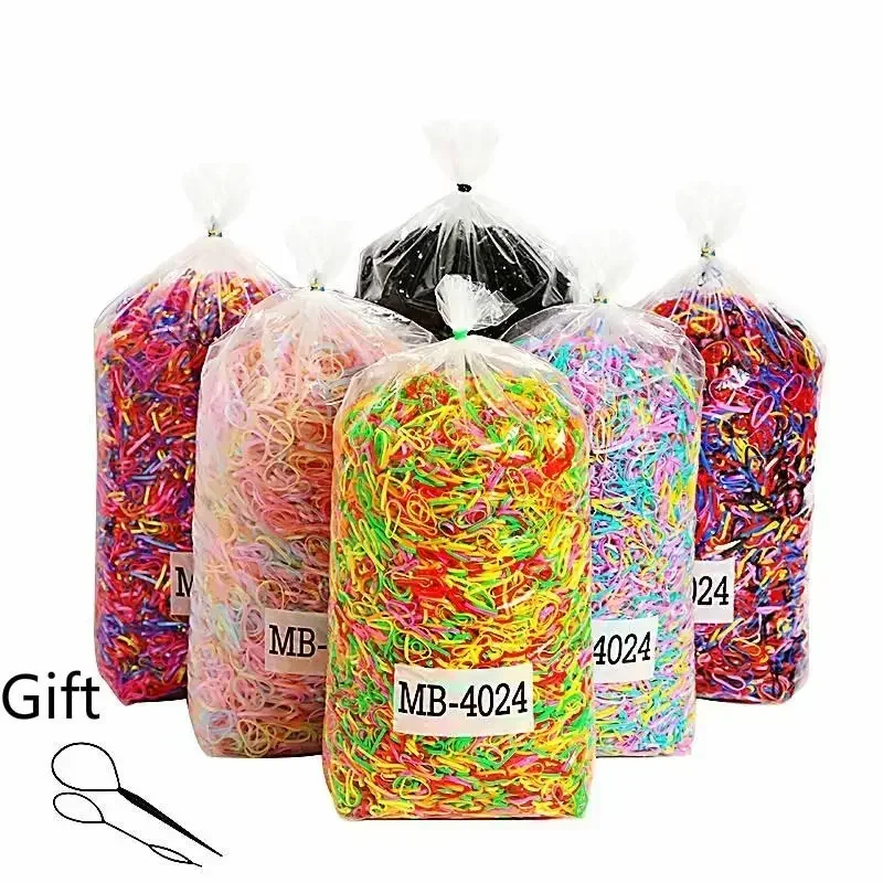 800Pcs/Pack Elastic Band Ponytail Rope Hair Accessories for Girls Rubber Hairband