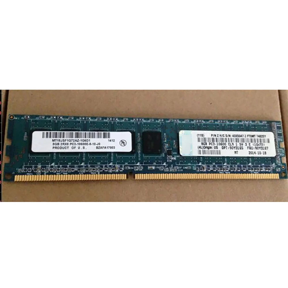 

1 Pcs For IBM RAM 8GB 2RX8 PC3-10600E 90Y3165 90Y3167 DDR3 1333 ECC Server Memory