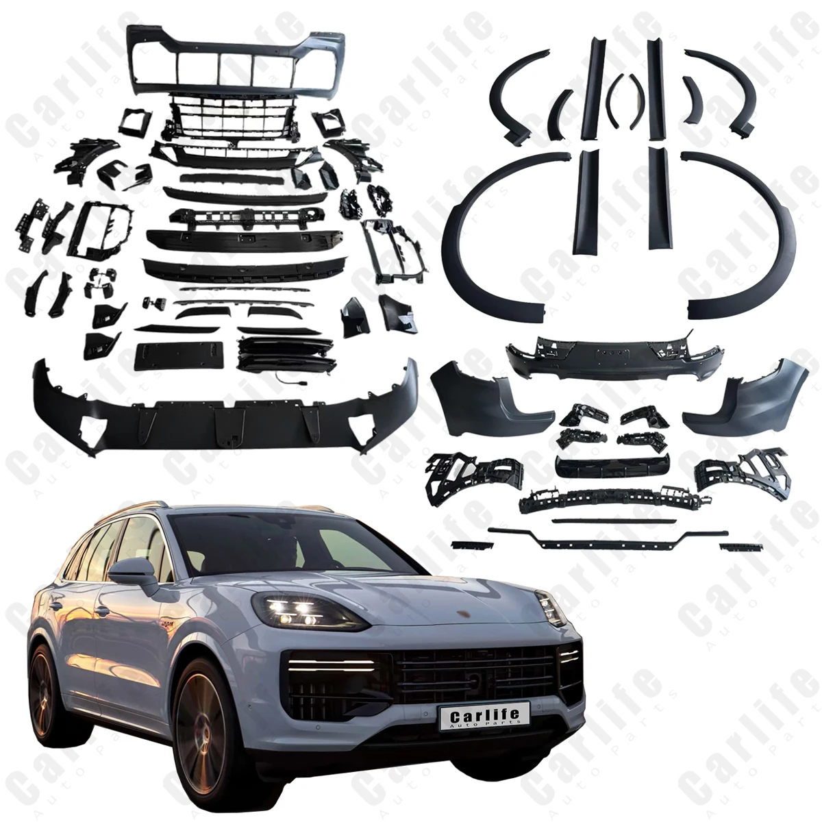 

High Quality Car Bumpers Bodykit for Cayenne 9Y0.2 2024- Change to TurboS Model Contain Tip Exhaust.