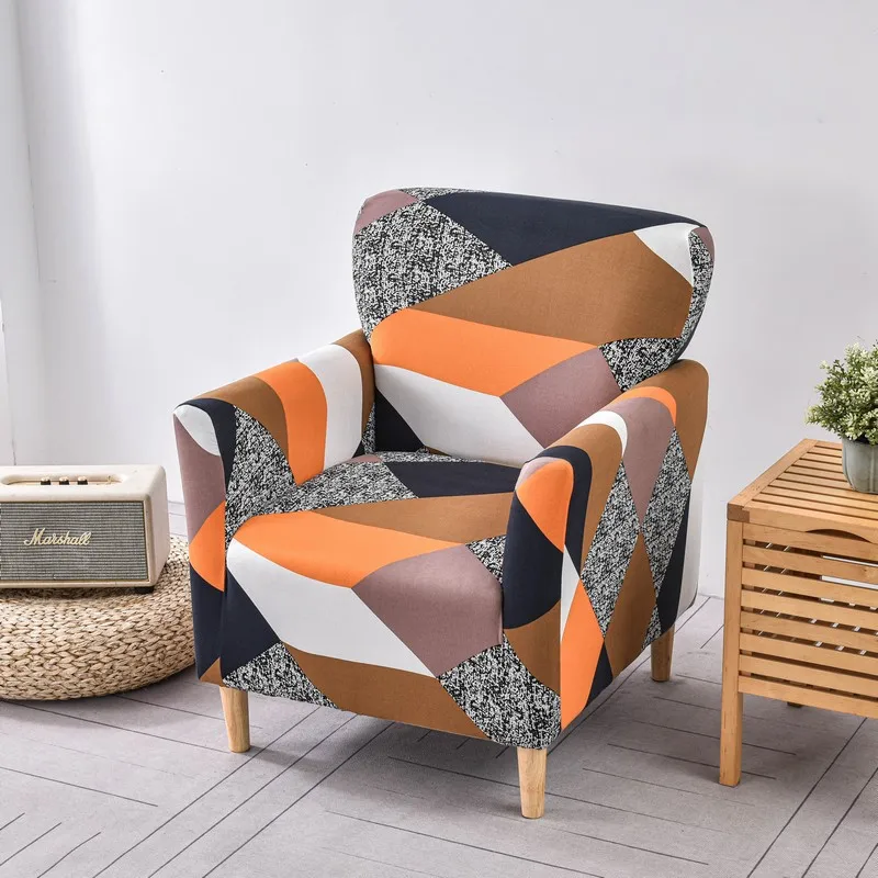 Elastic Single Sofa Cover Tub Chair Cover Nordic Home Decor Room All Inclusive Armchair Slipcover Club Bar Hotel Sofa Covers