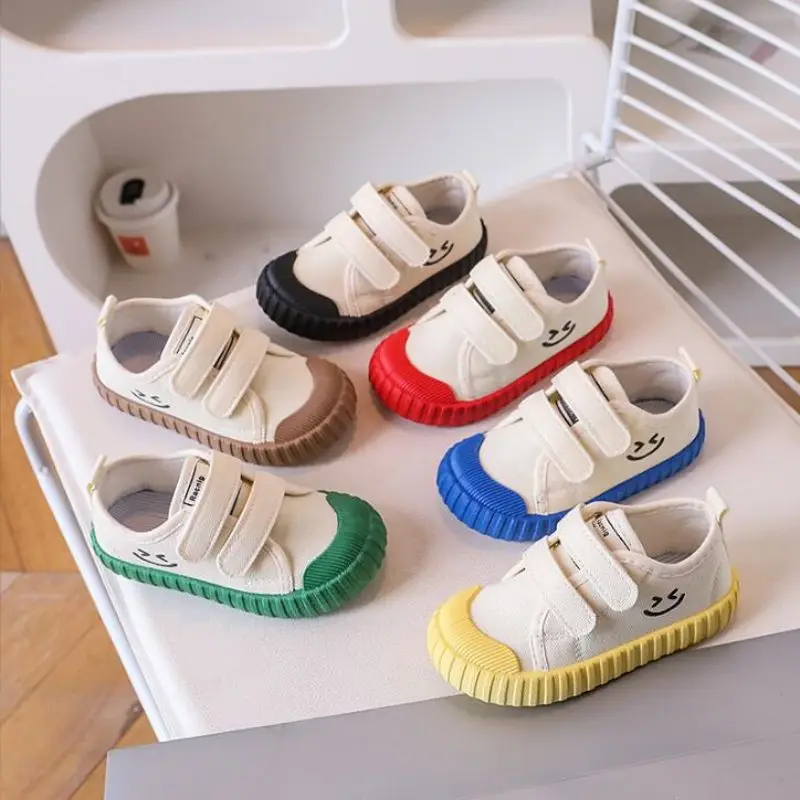 

Children's Canvas Shoes Korean Fashion Casual Shoes 2024 Autumn New Boys Girls Shoes Academy Kindergarten Baby Indoor Shoes