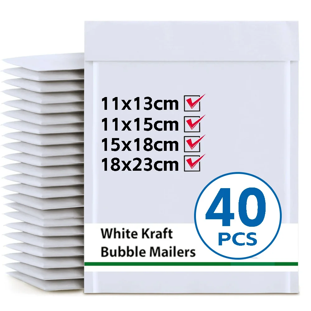 10-40Pack Self Seal Adhesive Padded Bubble Mailers Anti Drop Bubble Envelopes Bags Shockproof Envelopes Mailing Waterproof Bags