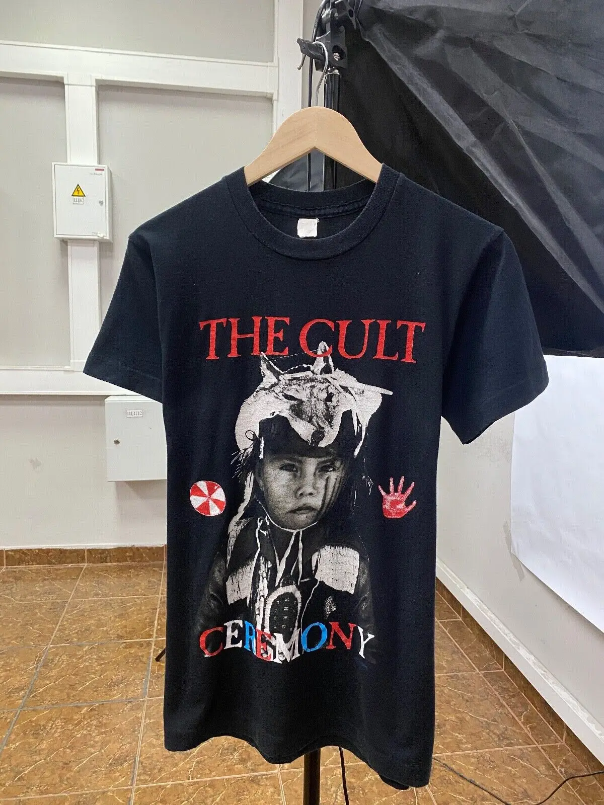 Vintage 1991 The CULT Ceremony Band Tour Promo T-Shirt Rare size M color black