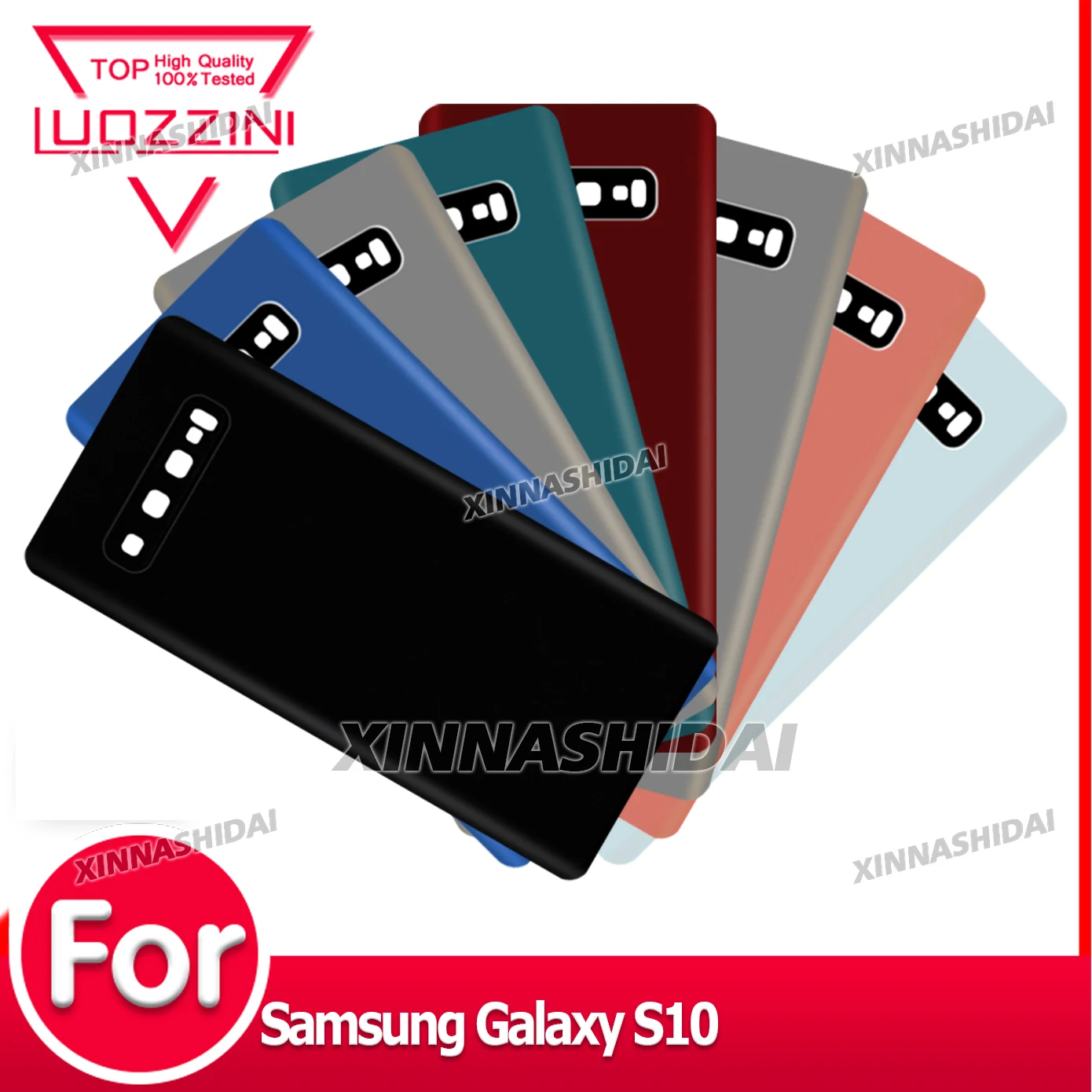 AAA+ Back Battery Cover Rear Housing Cover with Side Button Replacement Parts for Samsung Galaxy S10