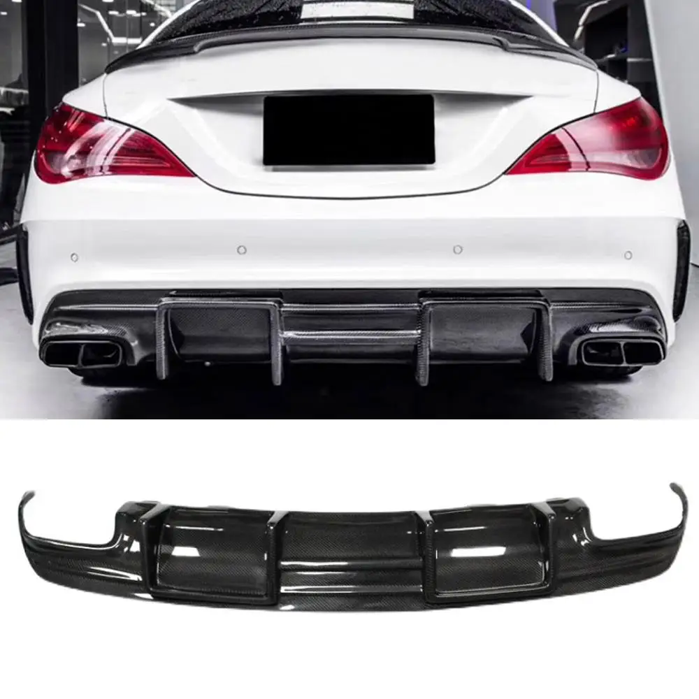 Carbon Fiber FRP Car Rear Bumper Diffuser for Mercedes-Benz CLA Class  CLA200 CLA250 CLA260 W117 Sport CLA45 AMG 2016-2019