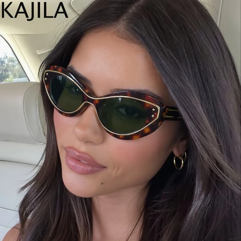 

Sexy Small Frame Cat Eye Punk Sunglasses Women 2025 Luxury Brand One-Piece Shield Sun Glasses For Ladies Shades Vintage Eyewear