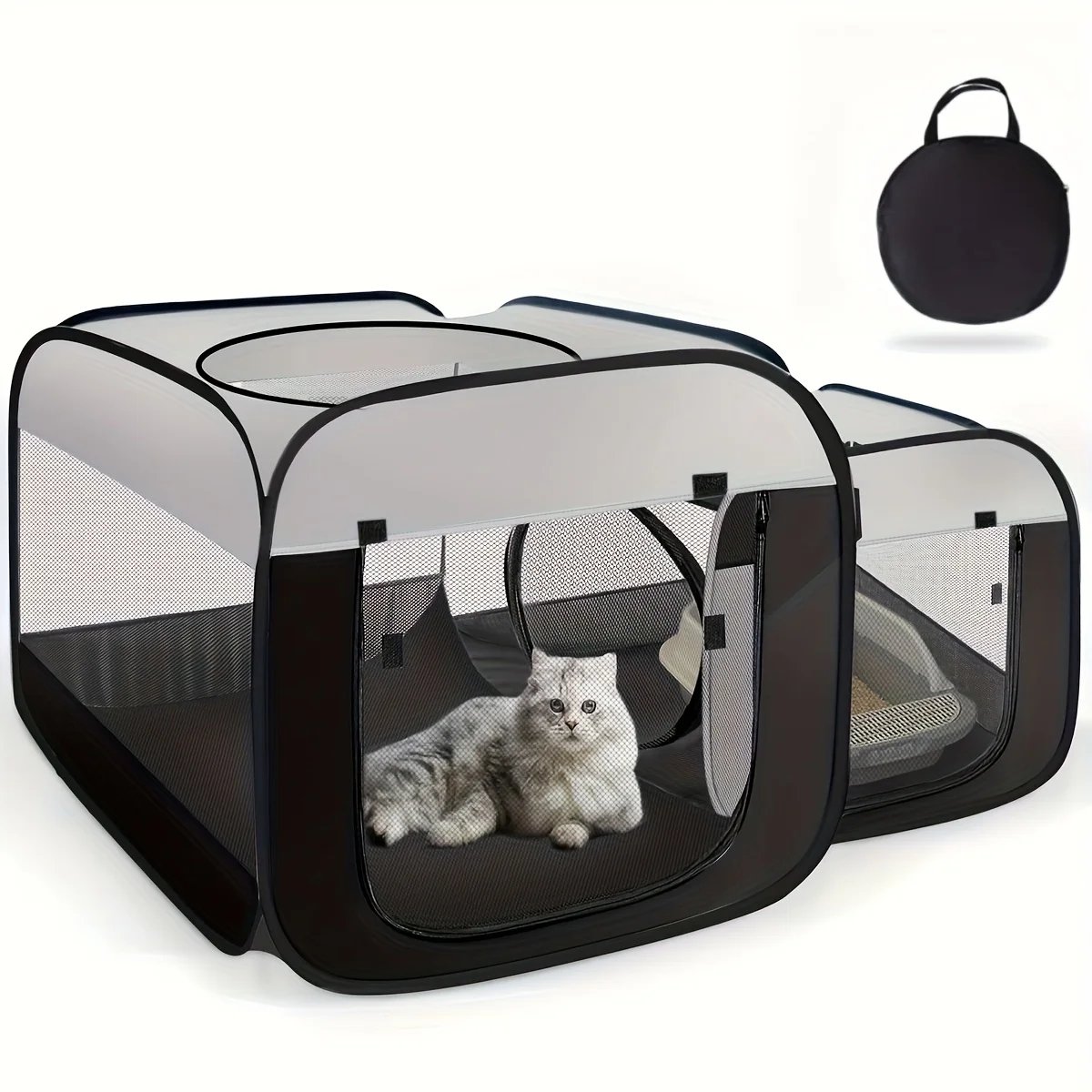 Large Cat Enclosure - Freestanding Design, Portable Indoor/Outdoor Pet Fence, Outdoor Cat Play Area - view 4