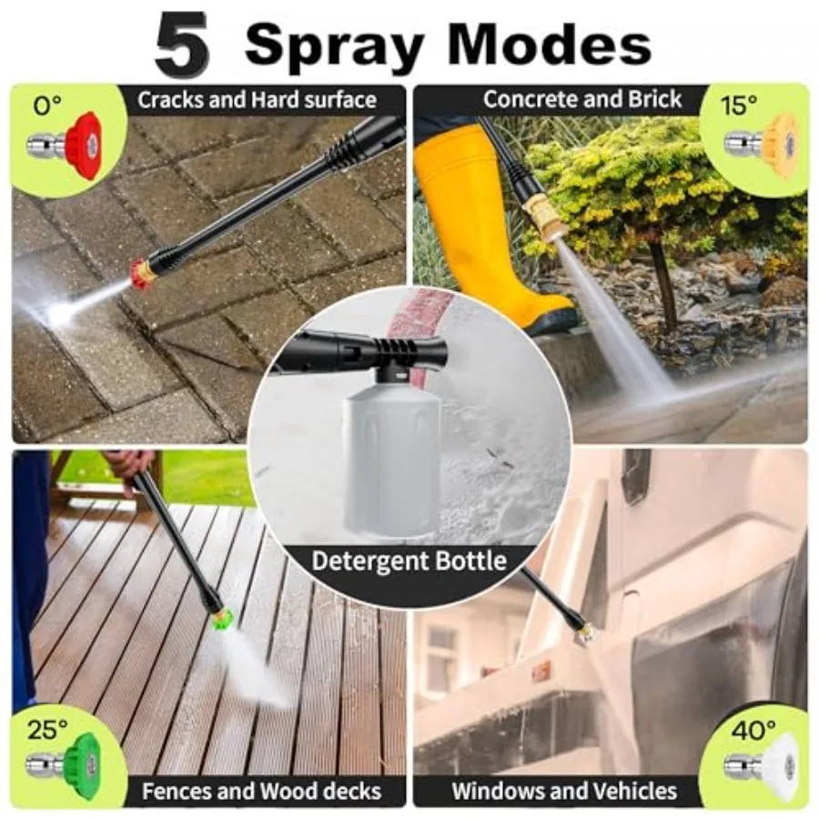 Lavadora de alta pressão para limpeza eficiente de calçadas, patios, veículos e superfícies externas com entrada de 4 bicos QuickConnect
