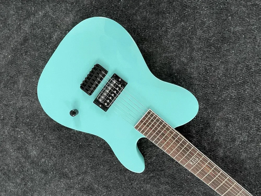 40 inches  guitar with 7 strings, seafoam green body, black accessories, can be customized