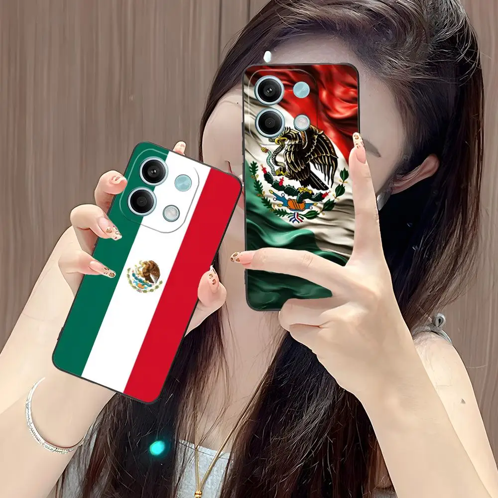 المكسيك العلم المحمول قضية الهاتف الخليوي ل POCO F7 F6 F5 F4 F3 F2 برو GT C75 C71 C65 C61 C40 برو الترا غطاء الطباعة الملونة