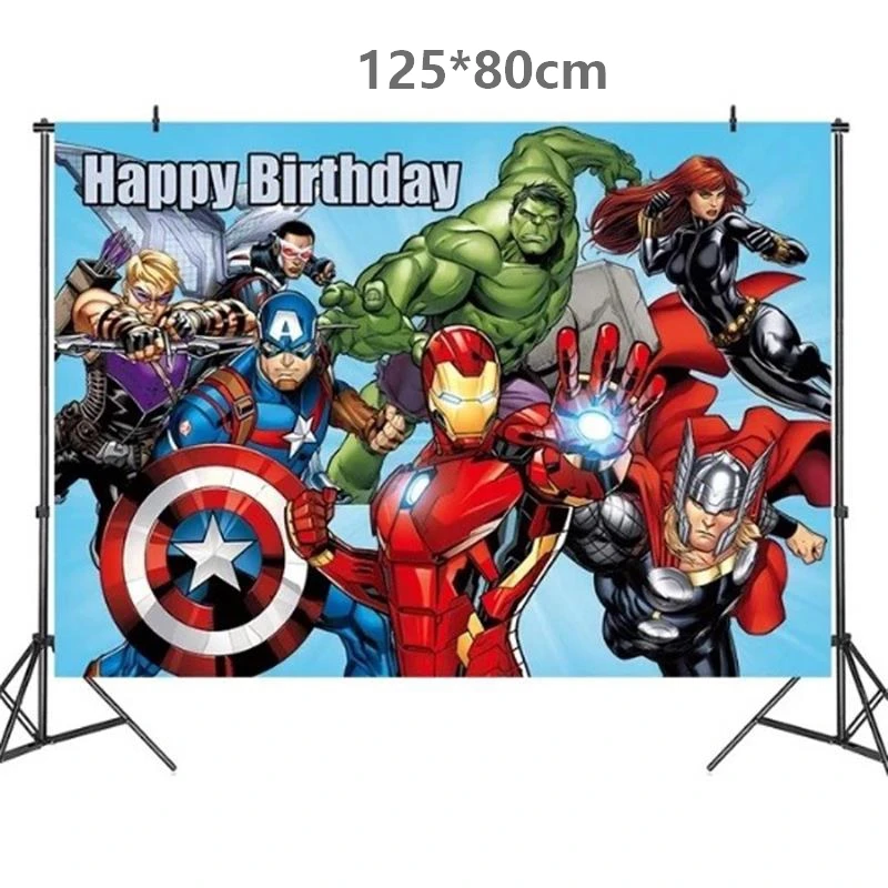 Marvel Avenger SuperHero Theme Supplies Birthday Party Decorations The Avengers Tableware Tablecloth Plates Paper Cup Napkins