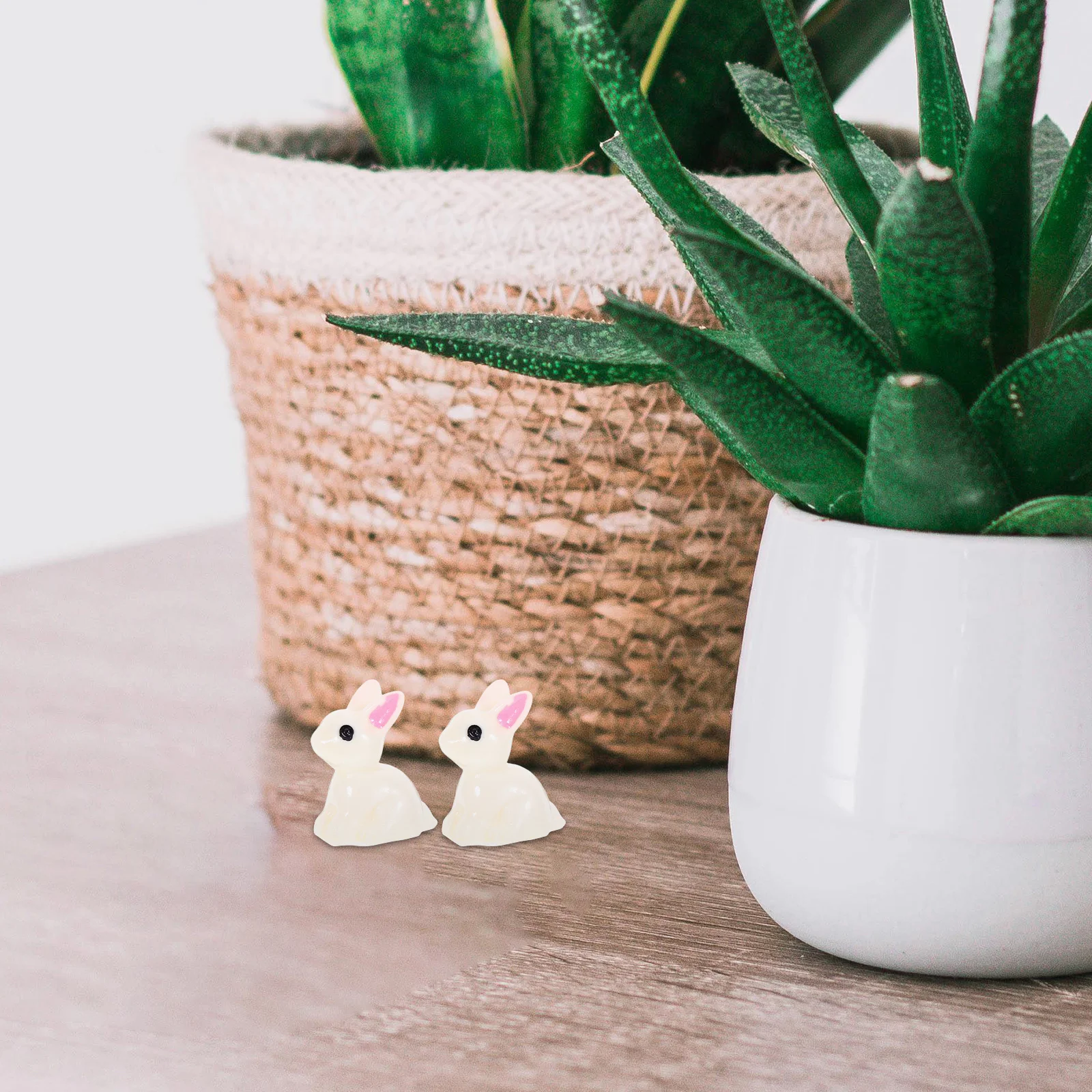 

35Pcs Resin Rabbit Decor Craft Ornament for Succulent Pots Desktop Home Office Decoration Micro Landscape Moss Garden
