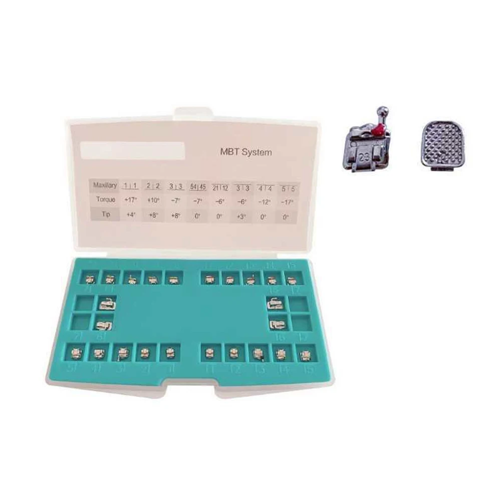 24Pcs/Set Orthodontic Dental MIM Metal Self-Ligating Bracket Roth/MBT 0.022 345Hooks Orthodontic Self Ligation Braces Brackets