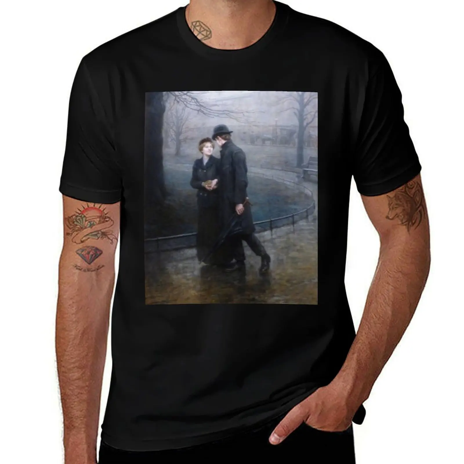 Briton Riviere's Garden of Eden T-Shirt Big Size Short Sleeve Casual Top
