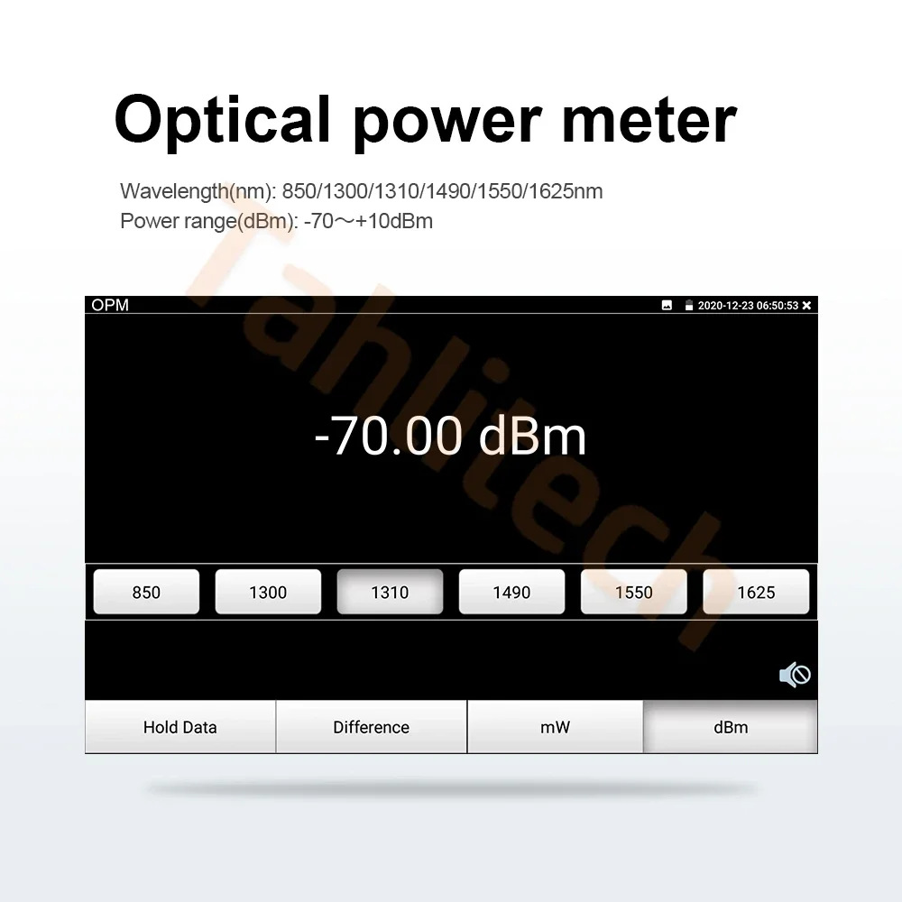 Mini OTDR Fiber Optical Reflectometer Tahlitech MOT-50 Live Test 1610nm 24/26/28dB 5.55Inch Touch Screen OPM OLS VFL Tester