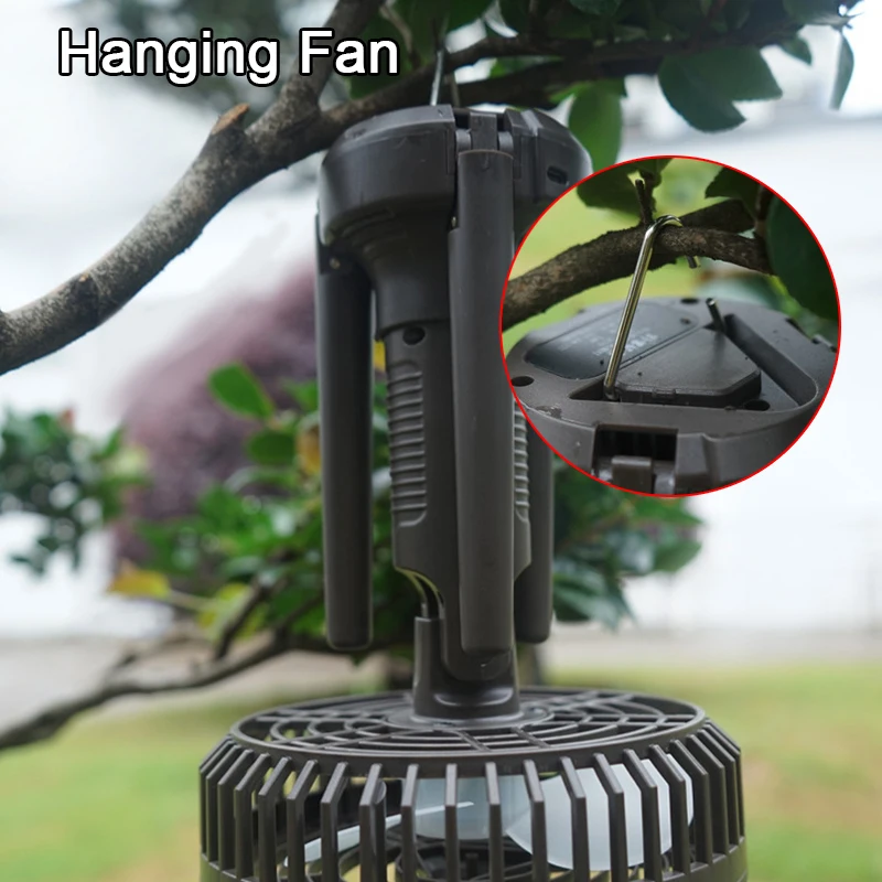 Fans for Tents 10400mAh USB Rechargeable Battery Operated Fans with LED Lantern Folding Tripod Cordless Portable Fan for Desk