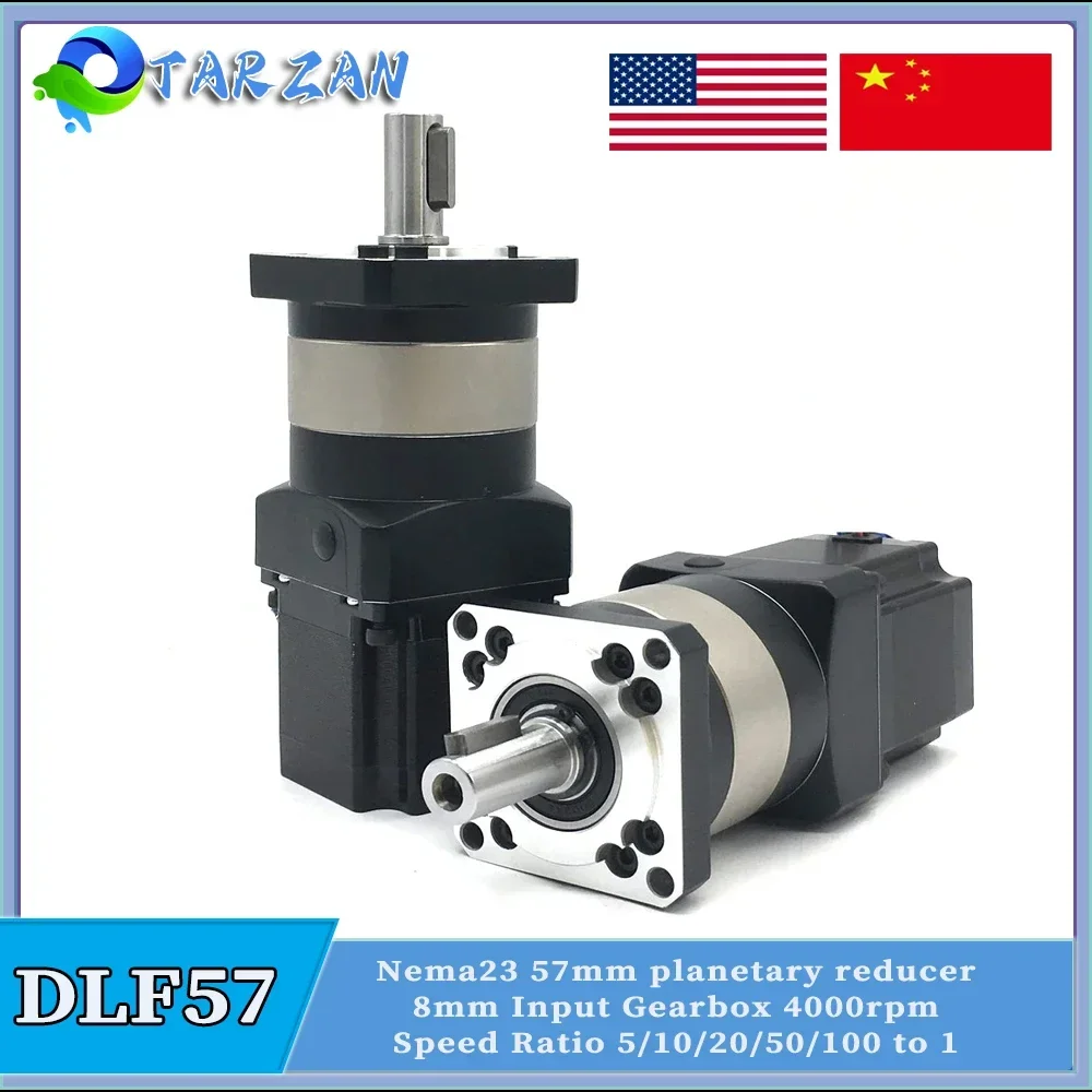 Planetary Gearbox Reducer Ratio  5 10 20 50 100:1 6.35/8mm Input Nema23 57mm Closed-loop  Integrated Stepper Motor Drive 3000rpm