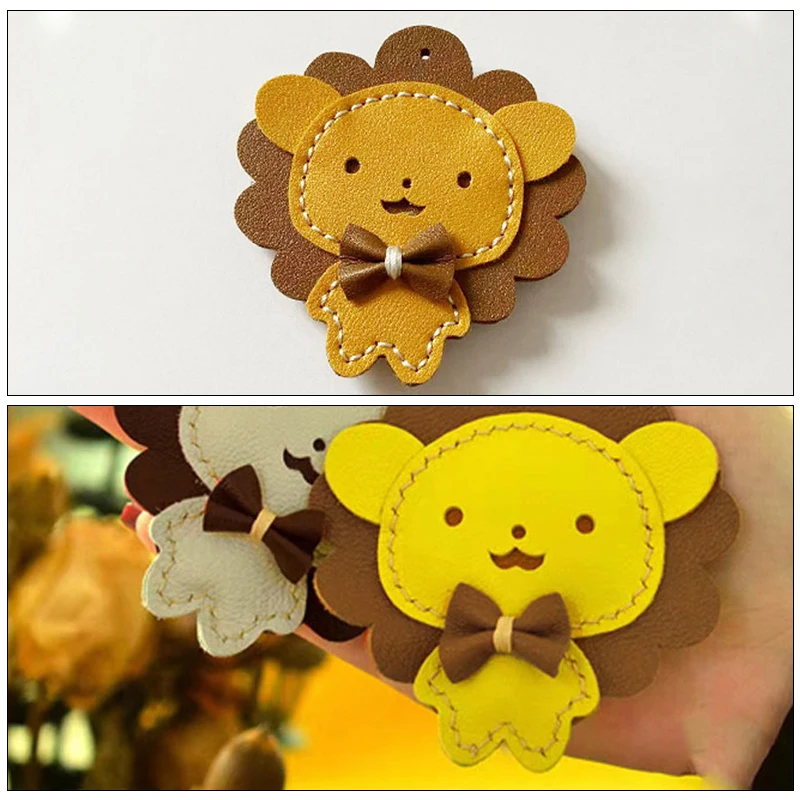 YOMDID Keychain Making Acrylic Template DIY Cartoon Bear Pendant Leather Stencils Decoration Handcraft Leathercraft Supplies